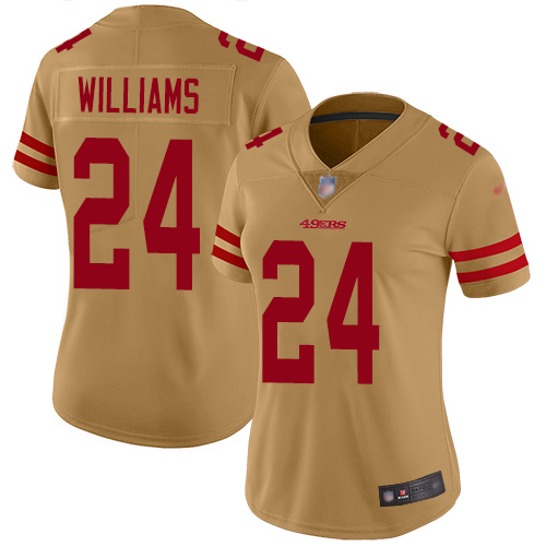 San Francisco 49ers Limited Gold Women K Waun Williams NFL Jersey 24 Inverted Legend